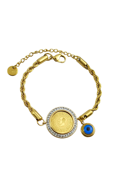 Çelik Tuğra Burgu Zincir Bileklik TrBilek70248