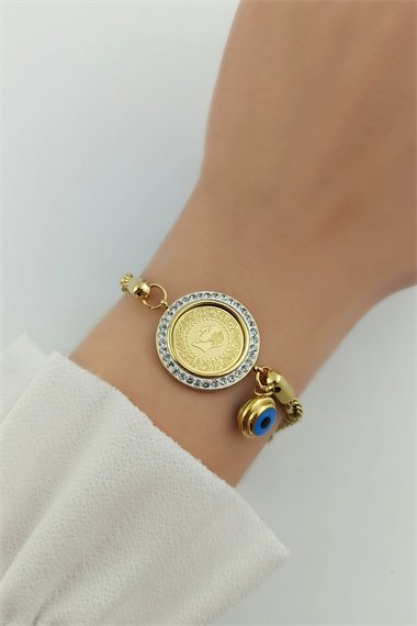 Çelik Tuğra Burgu Zincir Bileklik TrBilek70248