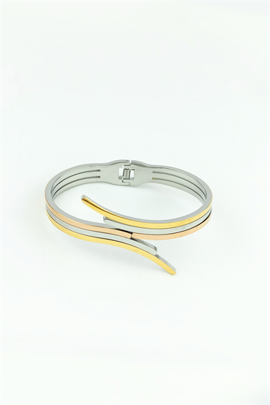 Çelik Üç Sıra Kelepçe Çelik Bileklik TrBilek7996