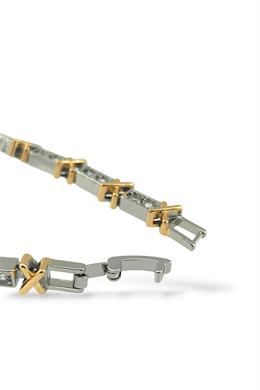 Çelik XOXO Zirkon Taş Bileklik