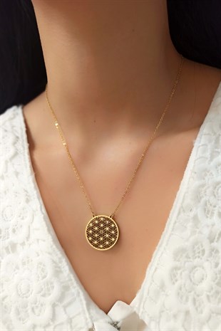 Çelik Yaşam Çiçeği Bayan Kolye TrKolye5438 B38503