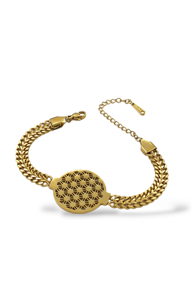 Çelik Yaşam Çiçeği Bileklik 