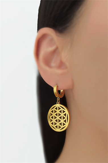 Çelik Yaşam Çiçeği Küpe TrKüpe35114