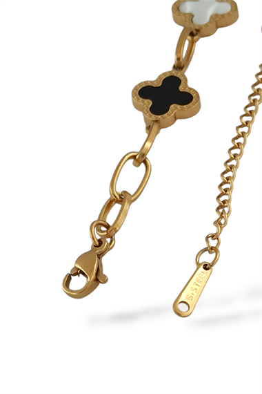 Çelik Yonca Geçmeli Bileklik