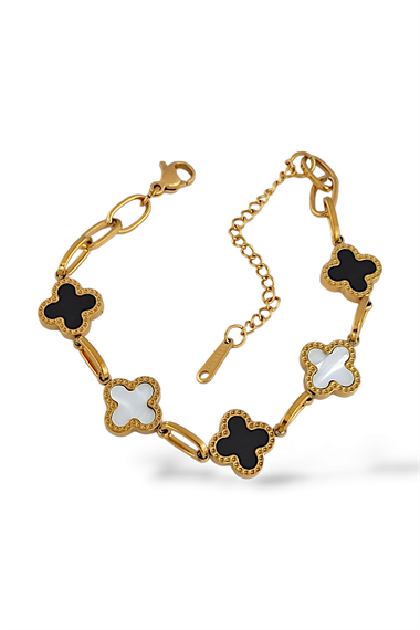 Çelik Yonca Geçmeli Bileklik