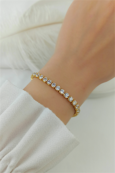 Çelik Zirkon Taş Su Yolu Çelik Bileklik TrBilek7886