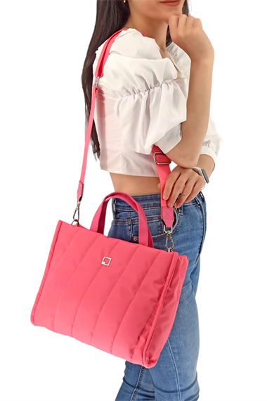 Elden Tutma Kumaş Çanta Pembe TrÇantaSrç016