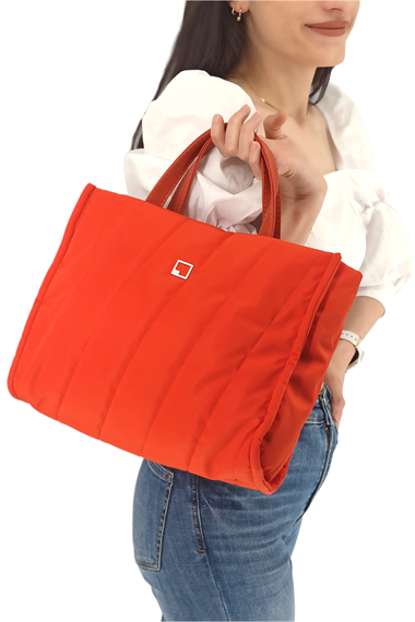 Elden Tutma Kumaş Çanta Turuncu TrÇantaSrç016