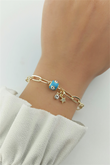 Geçmeli Zincir Nazar Boncuk Bileklik TrBilek70283