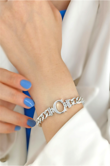 Gold C Harf Bileklik TrBilek7715 B34003