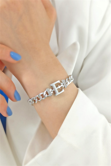 Gold E Harf Bileklik TrBilek7538 B34003