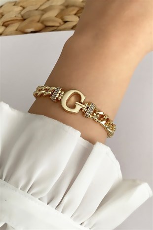Gold G Harf Bileklik TrBilek7542 B34003
