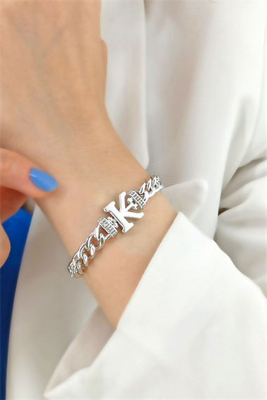 Gold K Harf Bileklik TrBilek7577 B34003