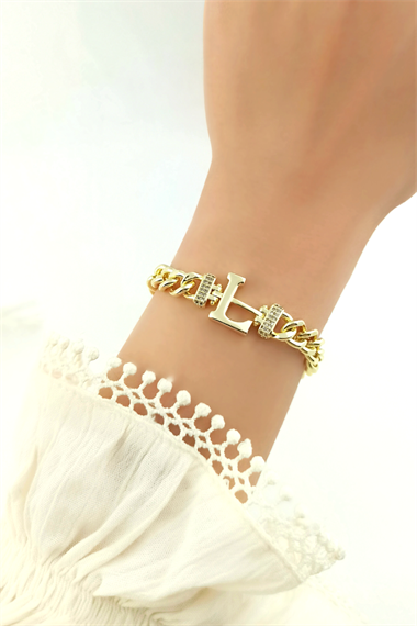Gold L Harf Bileklik TrBilek70361