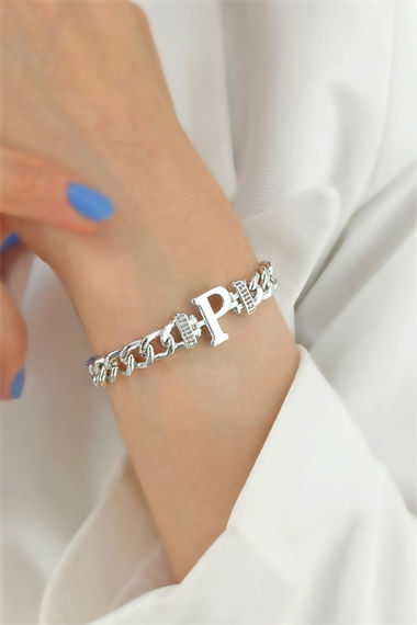 Gold P Harf Bileklik TrBilek7716 B34003