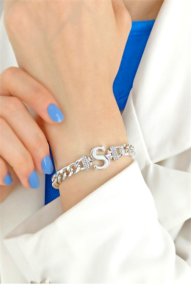 Gold S Harf Bileklik TrBilek7544 B34003