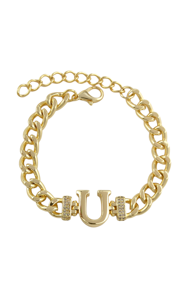 Gold U Harf Bileklik TrBilek70360