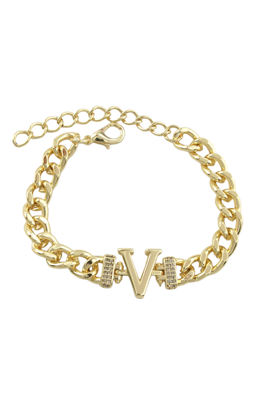 Gold V Harf Bileklik TrBilek70361