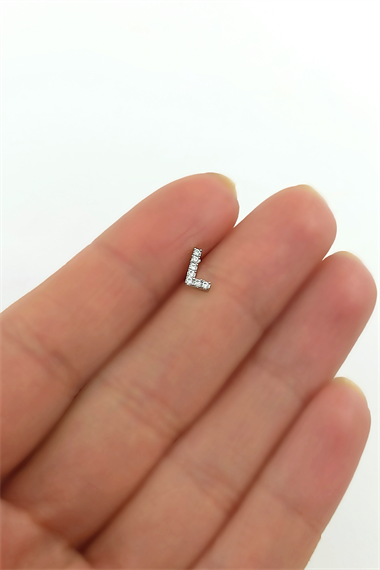 Gümüş Renk Harf Piercing - L HarfPiercing
