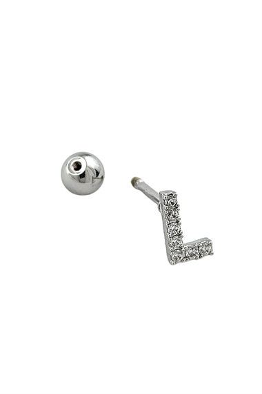 Gümüş Renk Harf Piercing - L HarfPiercing