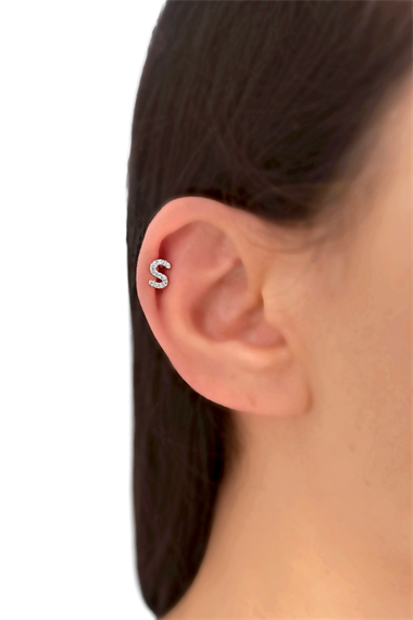 Gümüş Renk Harf Piercing - S HarfPiercing