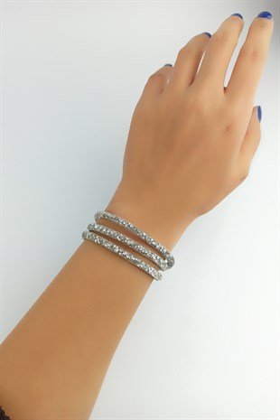 İçi Kristal Taşlı Dolamalı Bileklik B34503