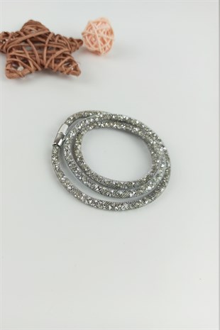İçi Kristal Taşlı Dolamalı Bileklik B34503
