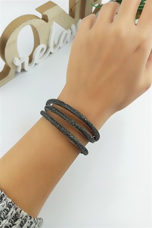 İçi Kristal Taşlı Dolamalı Bileklik B34503