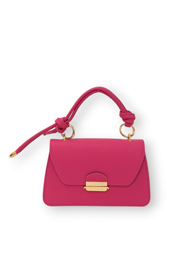 Kilitli Kapak Küçük Vintage El Çantası Pembe TrÇanta7755 