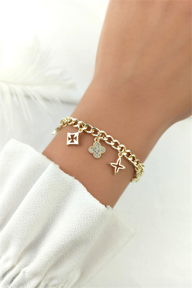 Klasik Zincir Yonca Bileklik TrBilek70019