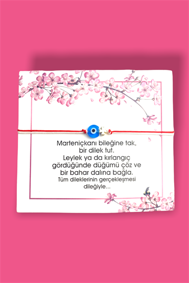 Marteniçka Bileklik Yoncalı Nazar Boncuklu  Asansörlü Bileklik TRBİLEK7868