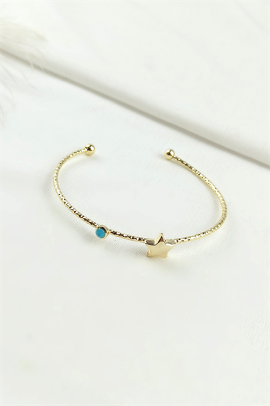 Mavi Taş Kelepçe Yıldız Bileklik TrBilek70030