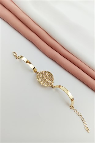 Mavi Taşlı Yaşam Çiçeği Bileklik B300