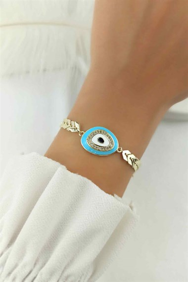 Mineli Nazar Boncuk Balıksırtı Bileklik TrBilek70074