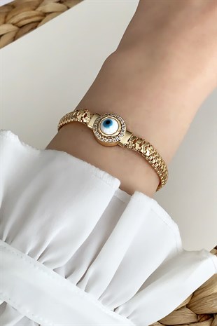 Nazar Boncuk Bileklik Hasır Zincir Model TrBilek7524 B33503