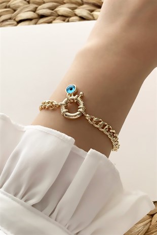 Nazar Boncuklu Kilit Figür Bileklik TrBilek7609 B34503