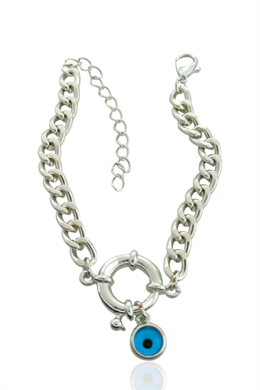 Nazar Boncuklu Kilit Figür Bileklik TrBilek7609 B34503