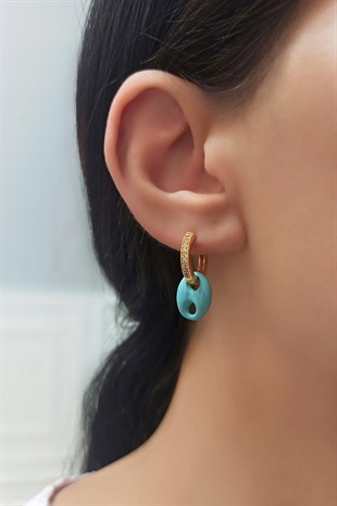 Özel Seri Renkli Düğme Küpe TrKüpe34046 B34003