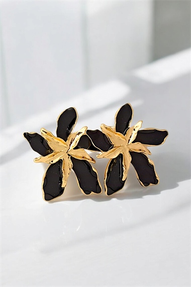 Plaka Mineli Çiçek Küpe