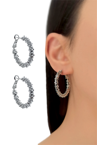 Premium 25 mm Kabartma Halka Küpe