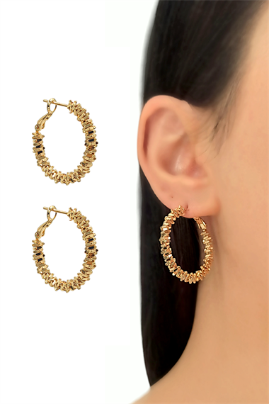 Premium 25 mm Kabartma Halka Küpe