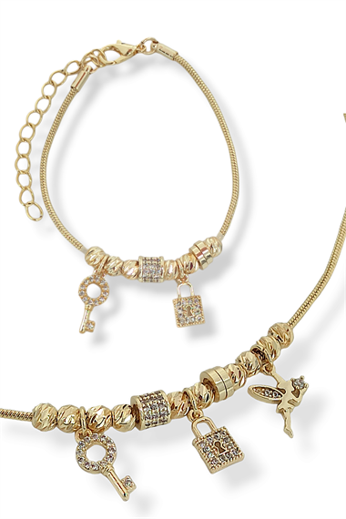 Premium 2li Taşlı Dorika Su Perisi Kolye Küpe Set