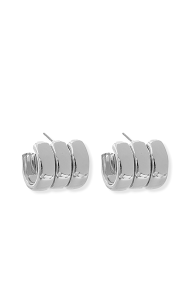 Premium 3 sıra Bombeli Halka Küpe