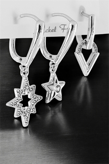 Premium 3lü Kuzey Yıldız Küpe Kmbin