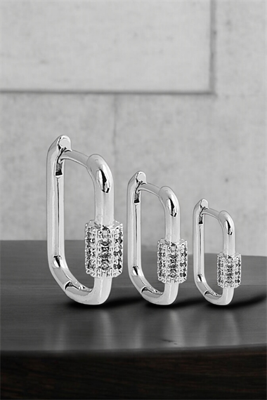 Premium 3lü Taşlı Halka Küpe Kombin