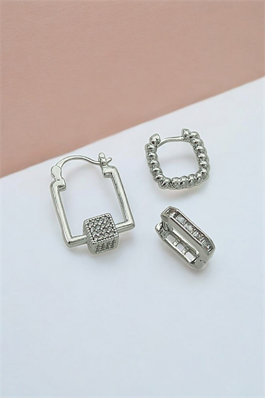 Premium 3lü Taşlı Küpe Kombin 35616