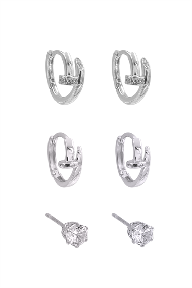 Premium 6lı Taşlı Çivi Küpe Kombin