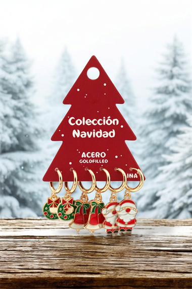 Premium 6lı Yeni yıl Konseptli Küpe Kombin 