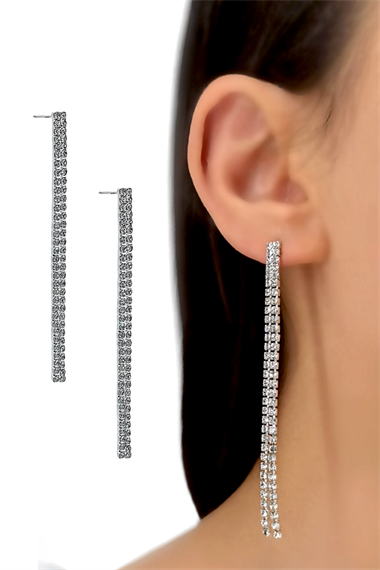 Premium Abiye 2 Sıra Su Yolu Küpe