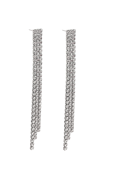 Premium Abiye 3 Sıra İnce Su Yolu Küpe